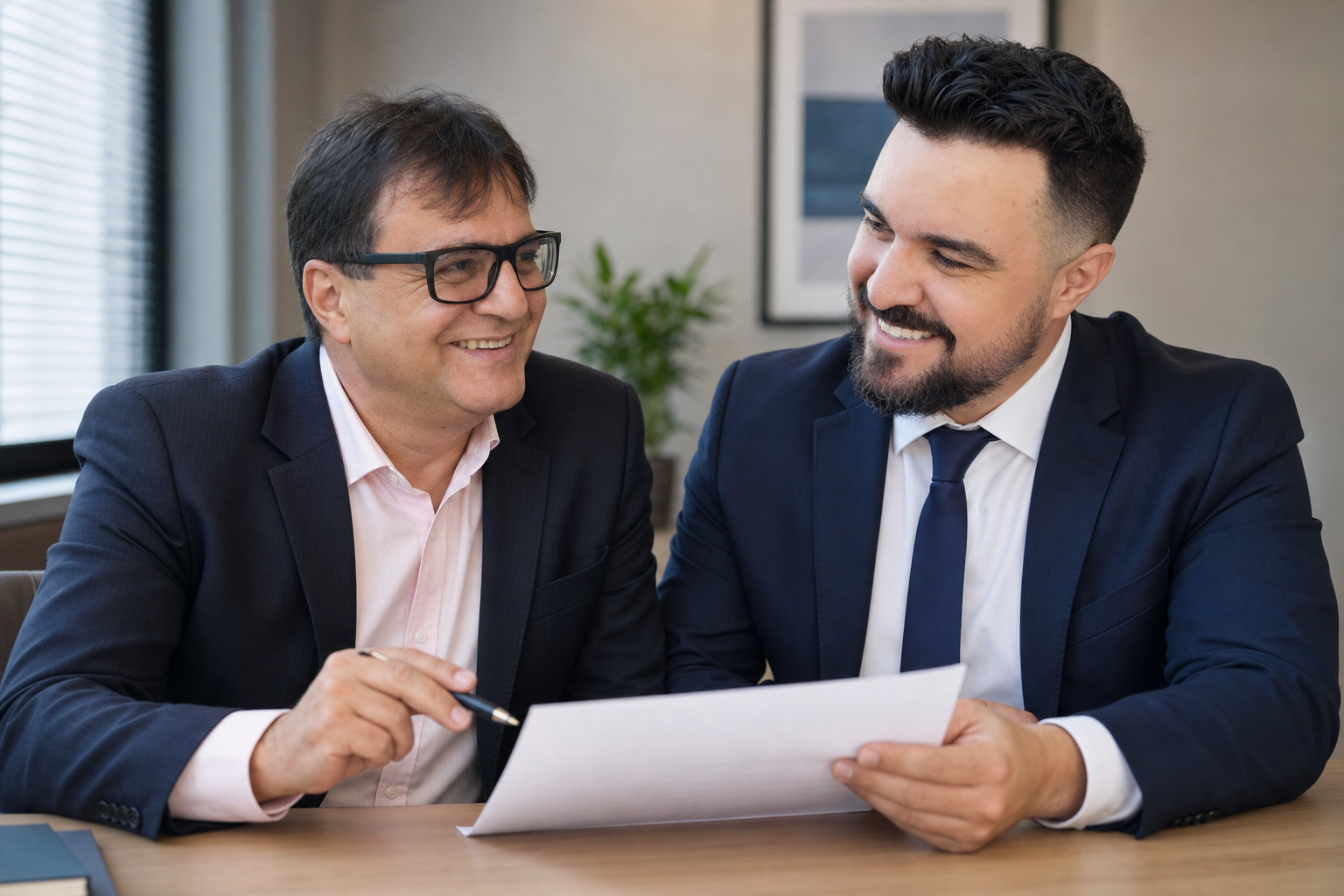 Sócios da Han Cred em atendimento